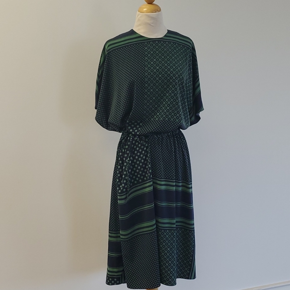 Navy print dress